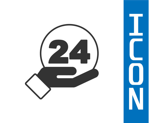 灰色电话24小时支持图标隔离图片下载