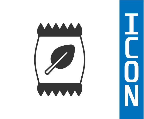 灰色肥料袋图标孤立在白色上图片下载