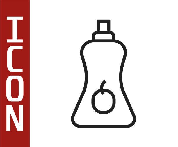 黑色线酱瓶图标孤立在白色图片下载