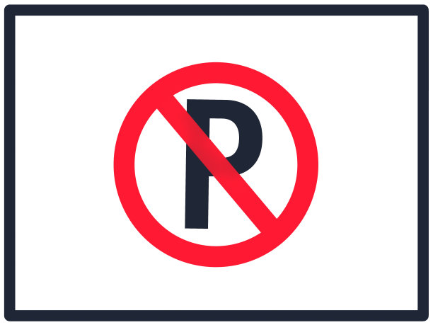 无停车标志，白色背景，插图图像图片下载