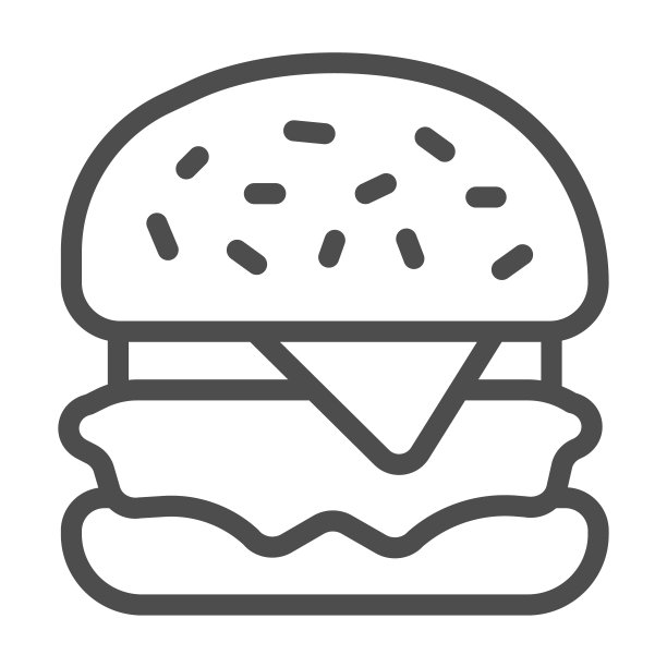 汉堡包与奶酪和卷心菜线图标，英语早餐概念，汉堡包矢量标志在白色的背景，汉堡包轮廓风格的移动概念和网页设计。矢量图形。图片下载