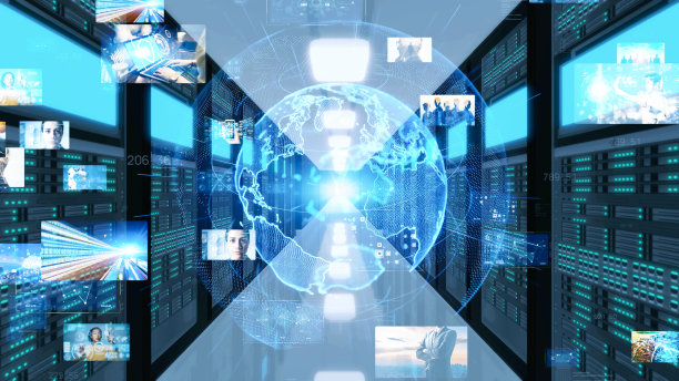 数据中心。系统集成。图形用户界面。数字内容。3 d渲染。图片下载