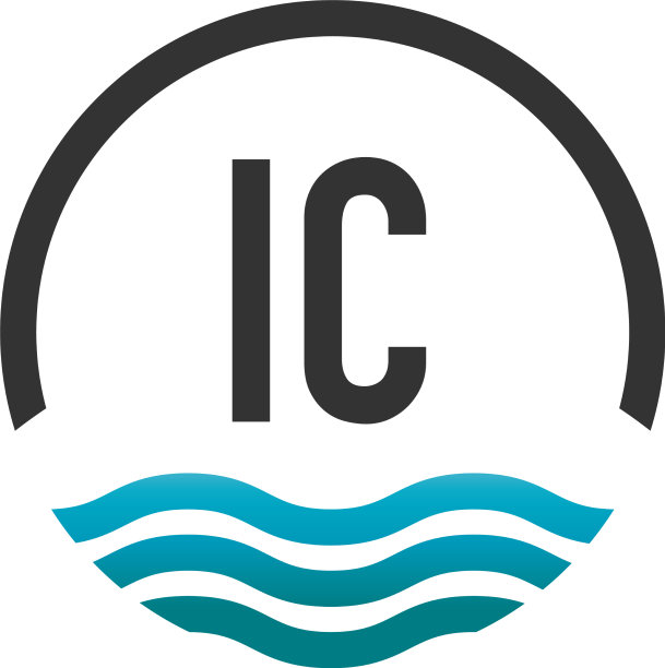 首字母IC创意圈沙滩和太阳图片下载