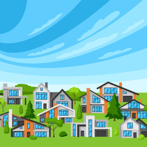 背景为现代豪宅房地产图片下载