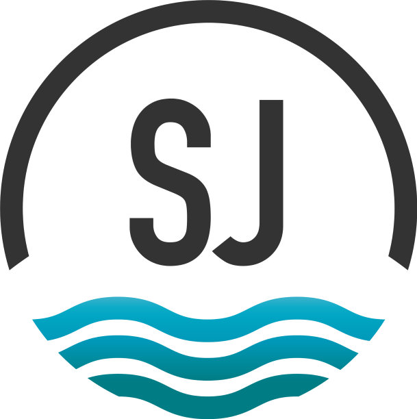 首字母sj创意圈沙滩和太阳图片下载