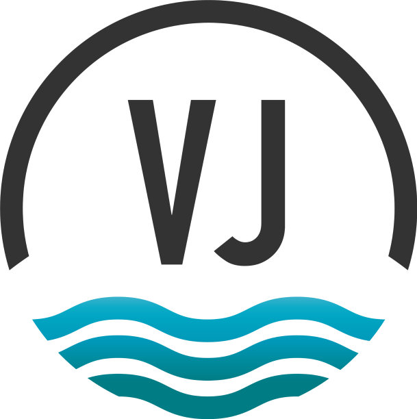 首字母vj创意圈海滩和太阳图片下载