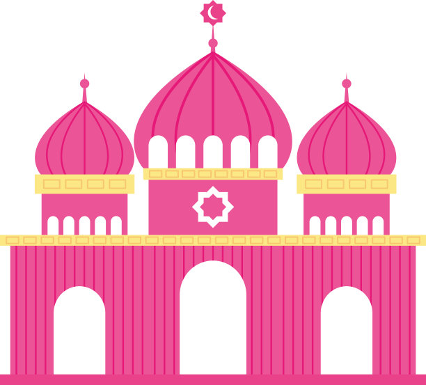 粉红色的伊斯兰清真寺图片下载