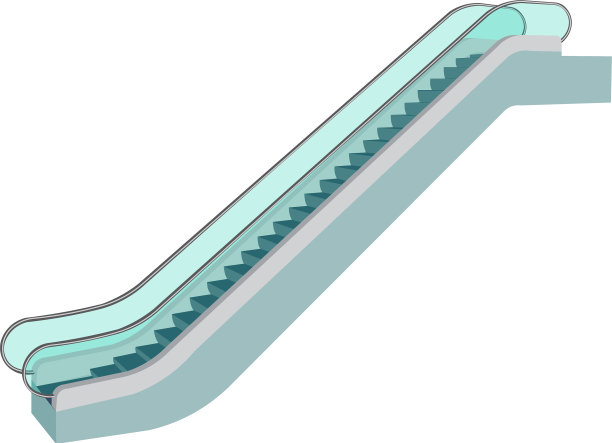 自动扶梯隔离了白色背景图片下载