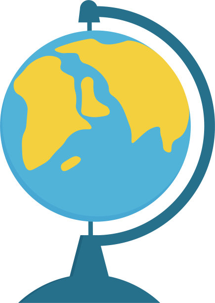 学校的地球仪模型地球上孤立的一个白色图片下载