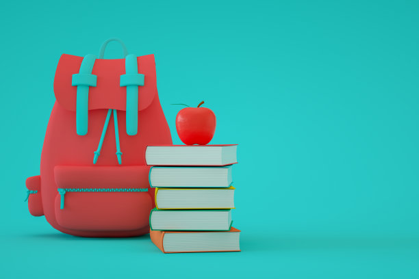 书和书包，苹果，回到学校图片下载