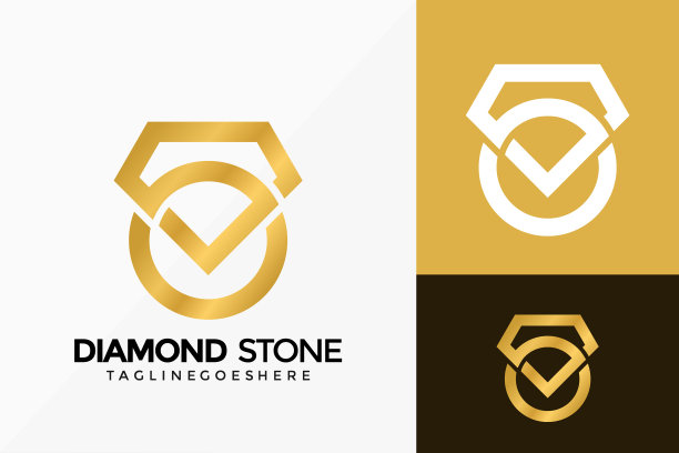 高级钻石宝石标志设计抽象图片下载