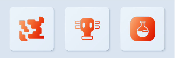 设置防毒面具、气体试管和烧瓶图片下载