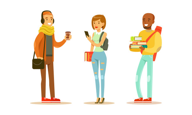 大学生和大学生穿休闲装图片下载