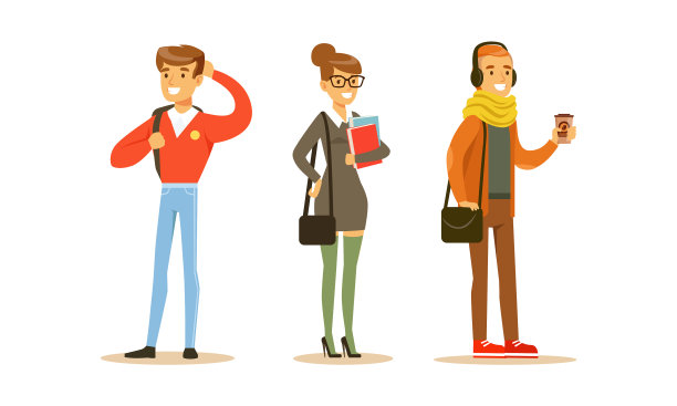 大学生和大学生穿休闲装图片下载