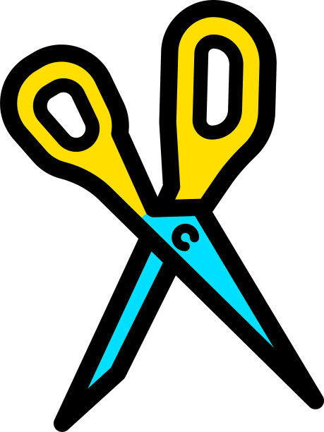 剪子颜色图标孤立在白色背景图片下载