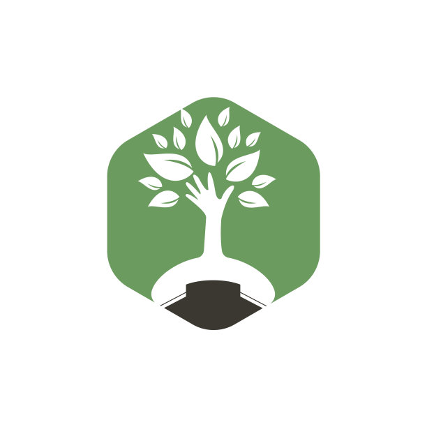 手机和手树图标标志设计模板图片下载