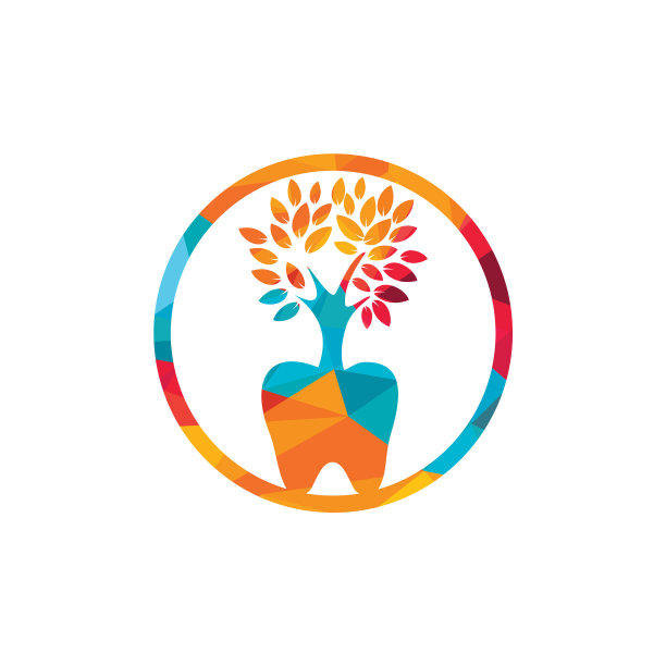 牙科树标志设计模板图片下载