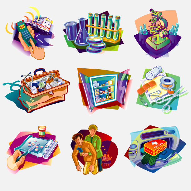 Set color sing医药医院救护车图片下载