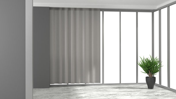 简单而现代的空家庭办公空间对着大窗户图片下载