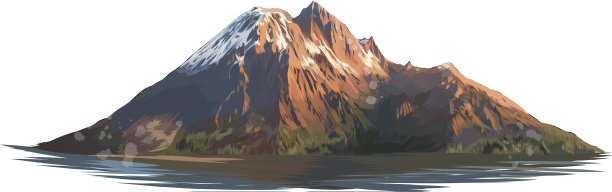 从山中溅起一幅水彩画图片下载