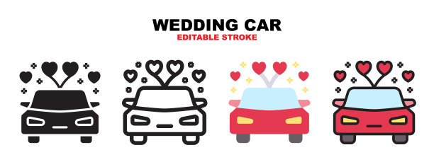 婚车图标设置不同的风格图片下载