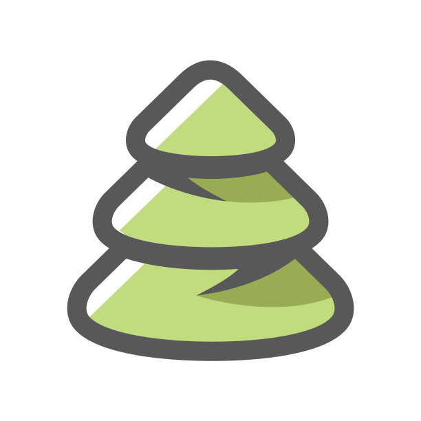 松树绿木图标卡通图片下载