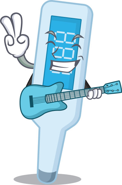 数字温度计音乐家弹吉他图片下载