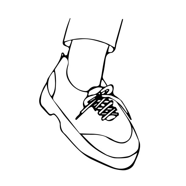 运动鞋在腿上的黑色和白色图片下载