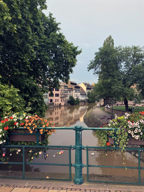 在法国斯特拉斯堡，传统的彩色房子，法国-股票照片图片下载