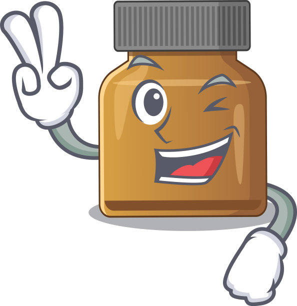 快乐瓶维他命b卡通设计理念图片下载