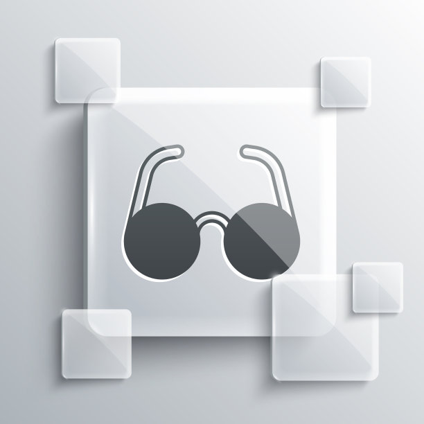 灰色眼镜图标孤立在灰色背景图片下载