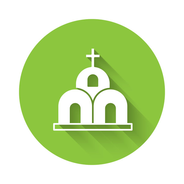 白色教堂建筑，图标孤立与长图片下载