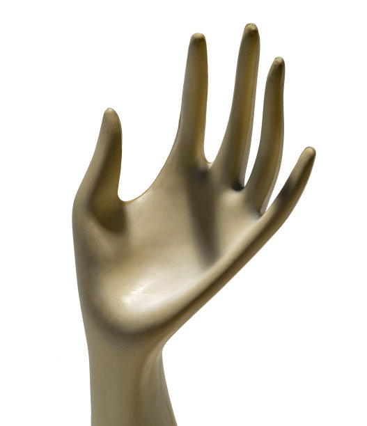 张开的手的人体模型，孤立的白色图片下载