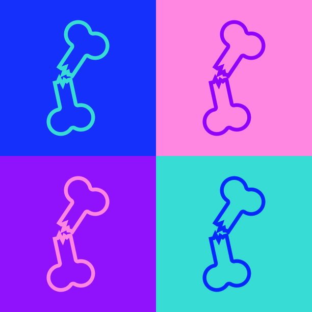 波普艺术线人体断骨图标孤立上图片下载