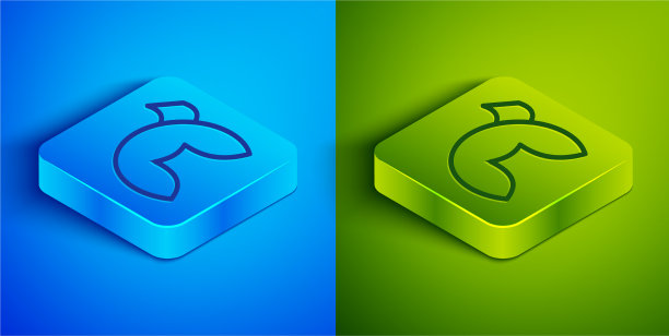 等距线中国幸运饼干图标图片下载