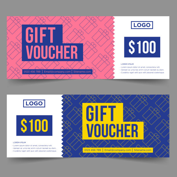 礼品券模板与抽象模式图片下载