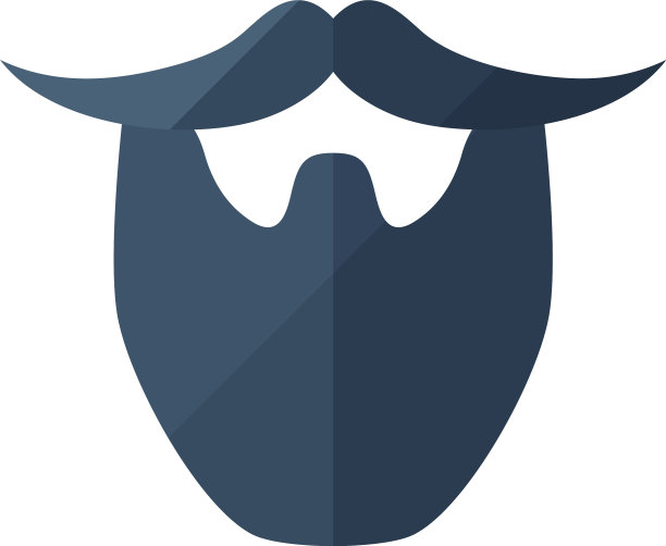 扁平的胡子与时髦的小胡子图标图片下载