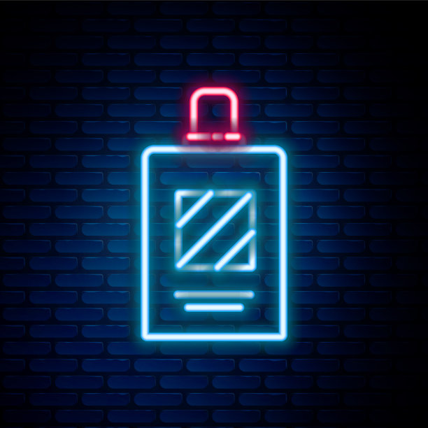 发光的霓虹灯线瓶洗发水图标孤立图片下载