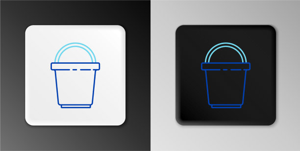 线桶图标孤立在灰色背景图片下载