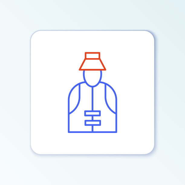 线渔民图标孤立在白色背景图片下载