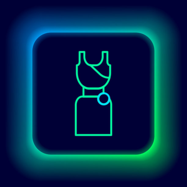 霓虹线女性服饰图标孤立图片下载