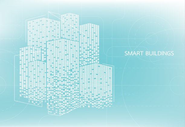 智能建筑概念设计为城市智能使用网站、杂志或海报。矢量图图片下载