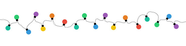 圣诞灯。圣诞灯泡，孤立。花环。圣诞插图。矢量图图片下载