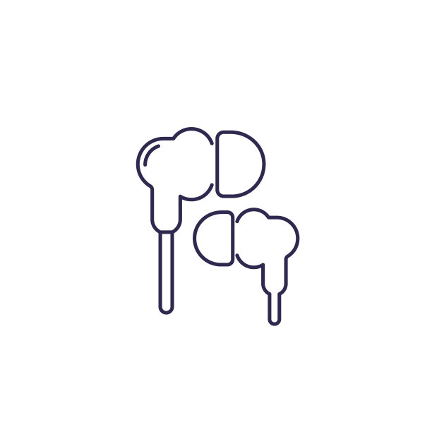 耳塞耳机或耳机线图标图片下载