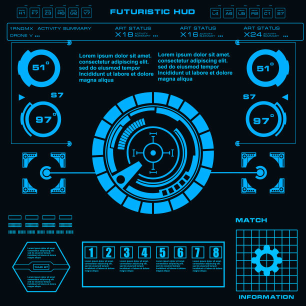 未来的蓝色虚拟图形触摸用户图片下载