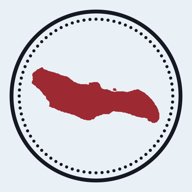 桑纳岛圆形邮票。图片下载