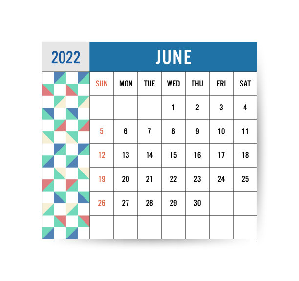 June-Calendar设计2022图片下载