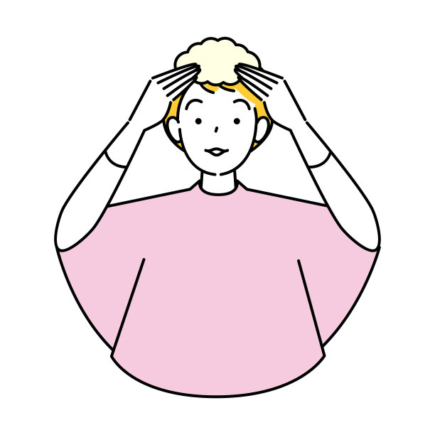 护发：泡沫染发剂，DIY染发，女性简单插画图片下载