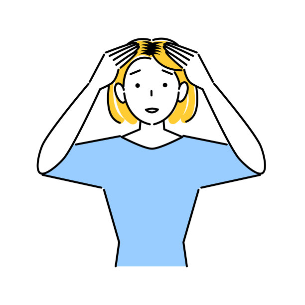 染发后发根变黑的女性图片下载