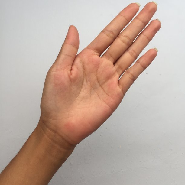 妇女的双手呈斜位，手掌张开，手指伸直。图片下载